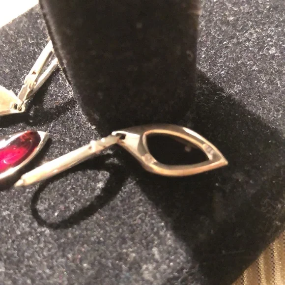 Genuine Dark Amber and silver necklace set with matching lever back earrings - Picture 6 of 6